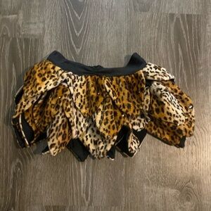 Custom Made - Cheetah velvet material dance costume skirt some rhinestones